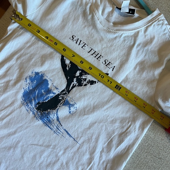 Topshop white graphic tshirt crop top save the sea whale size small - Picture 8 of 8